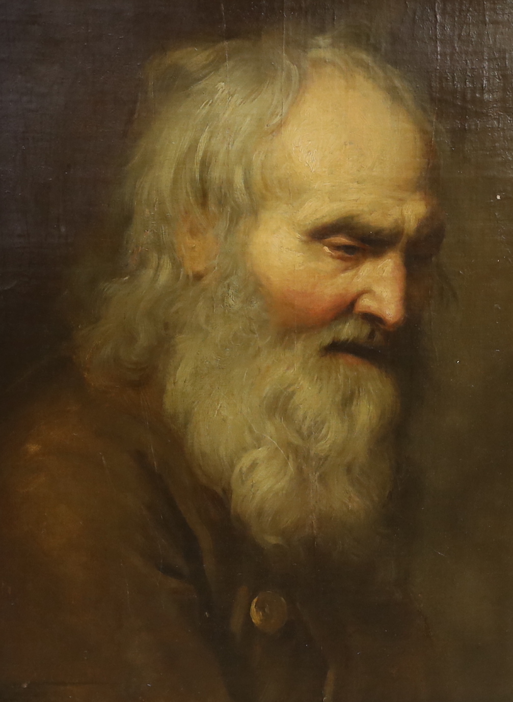 Manner of Nicaise De Keyser (Flemish, 1713-1887), early 19th century oil on canvas, Portrait of an old bearded man, inscribed verso, 46 x 36cm